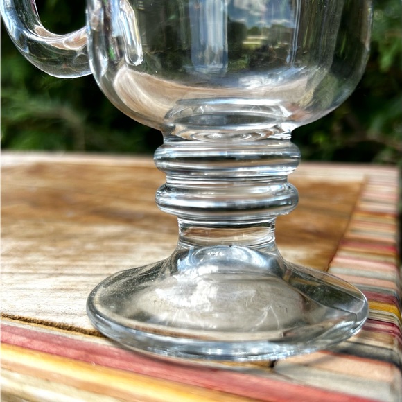 Vintage Libbey Irish Coffee Footed Christmas Mugs w Handles Set of 4 - Picture 6 of 12